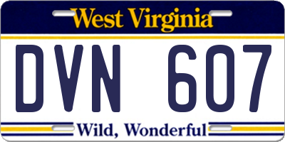 WV license plate DVN607