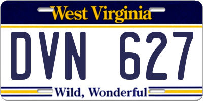 WV license plate DVN627