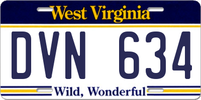 WV license plate DVN634