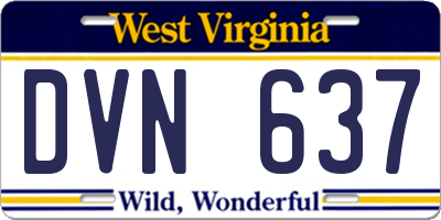 WV license plate DVN637