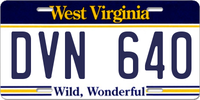 WV license plate DVN640