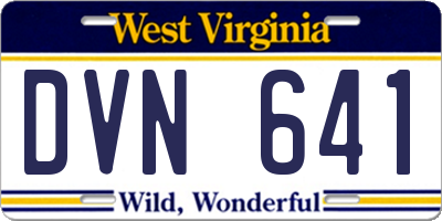 WV license plate DVN641