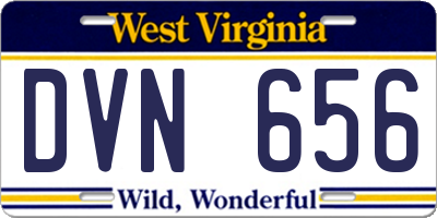 WV license plate DVN656