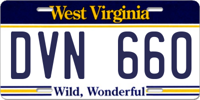 WV license plate DVN660