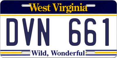 WV license plate DVN661