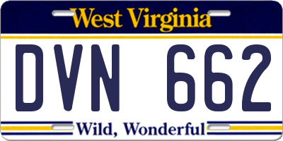 WV license plate DVN662
