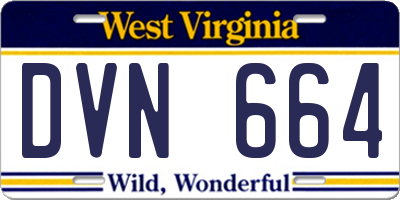 WV license plate DVN664
