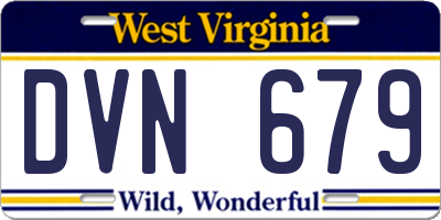 WV license plate DVN679