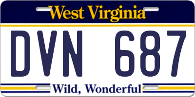 WV license plate DVN687