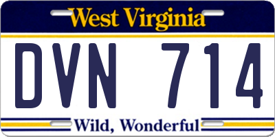WV license plate DVN714