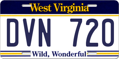 WV license plate DVN720