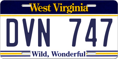 WV license plate DVN747