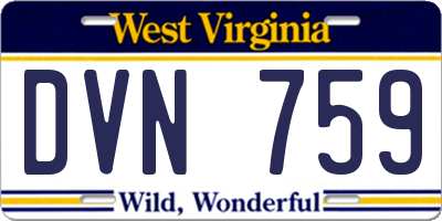 WV license plate DVN759