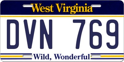 WV license plate DVN769