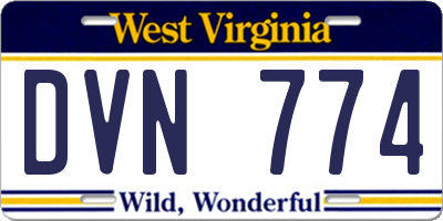 WV license plate DVN774