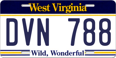 WV license plate DVN788