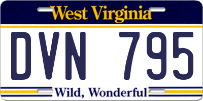WV license plate DVN795