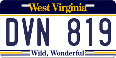 WV license plate DVN819