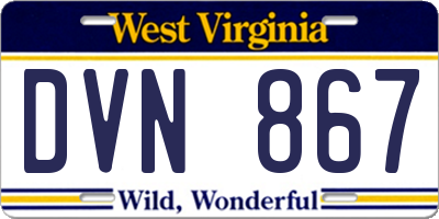 WV license plate DVN867