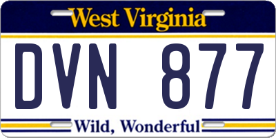 WV license plate DVN877
