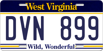 WV license plate DVN899