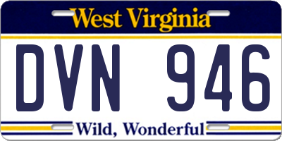 WV license plate DVN946