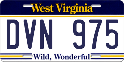 WV license plate DVN975