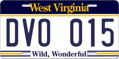 WV license plate DVO015