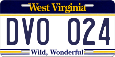 WV license plate DVO024