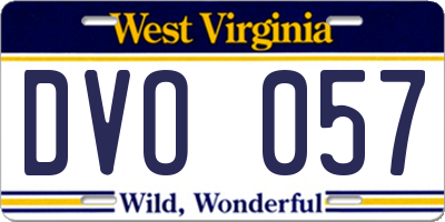 WV license plate DVO057