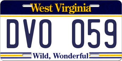 WV license plate DVO059