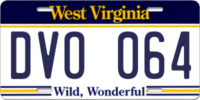 WV license plate DVO064
