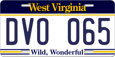 WV license plate DVO065