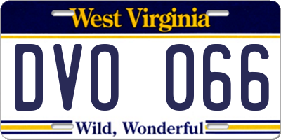 WV license plate DVO066