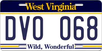 WV license plate DVO068