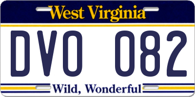 WV license plate DVO082