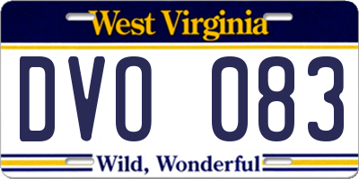 WV license plate DVO083