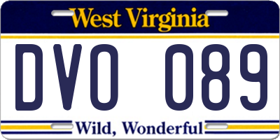 WV license plate DVO089