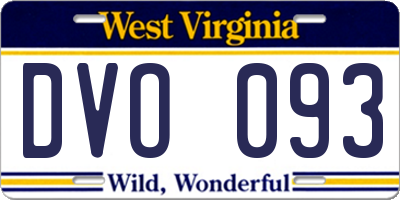 WV license plate DVO093