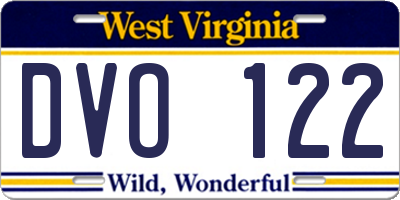 WV license plate DVO122