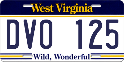 WV license plate DVO125
