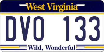WV license plate DVO133