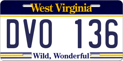 WV license plate DVO136