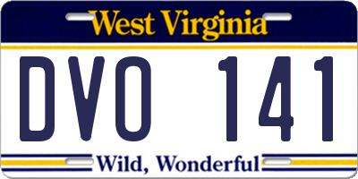 WV license plate DVO141