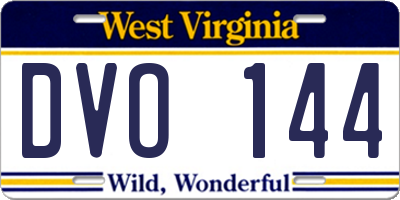 WV license plate DVO144