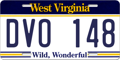 WV license plate DVO148