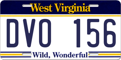 WV license plate DVO156