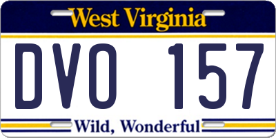 WV license plate DVO157