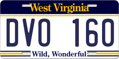 WV license plate DVO160