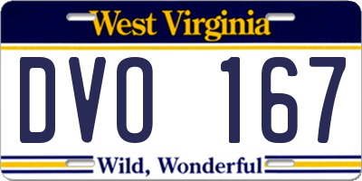 WV license plate DVO167